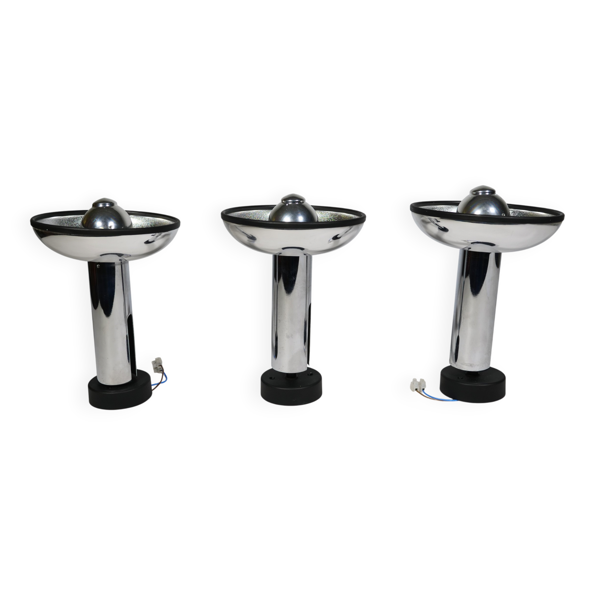 Space Age Chrome Wall Lamps by Staff, Set of 3, 1970s