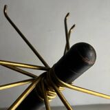 Minimalist black metal brass coat stand