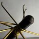 Minimalist black metal brass coat stand