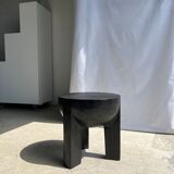 Monoxyl sofa end in black mango tree tripod half-sphere tray h:45 d:44