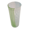 Vase vintage en verre de murano vert, blanc et bleu clair par dino martens