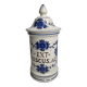 Apothecary pot "Ex. ruscus" decorated with Chimera decoration in glazed ceramic of St-Clément, 31 cm