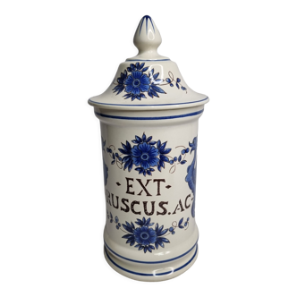 Pot d'apothicaire "Ex. ruscus" à décor de Chimère en céramique émaillée de St-Clément, 31 cm