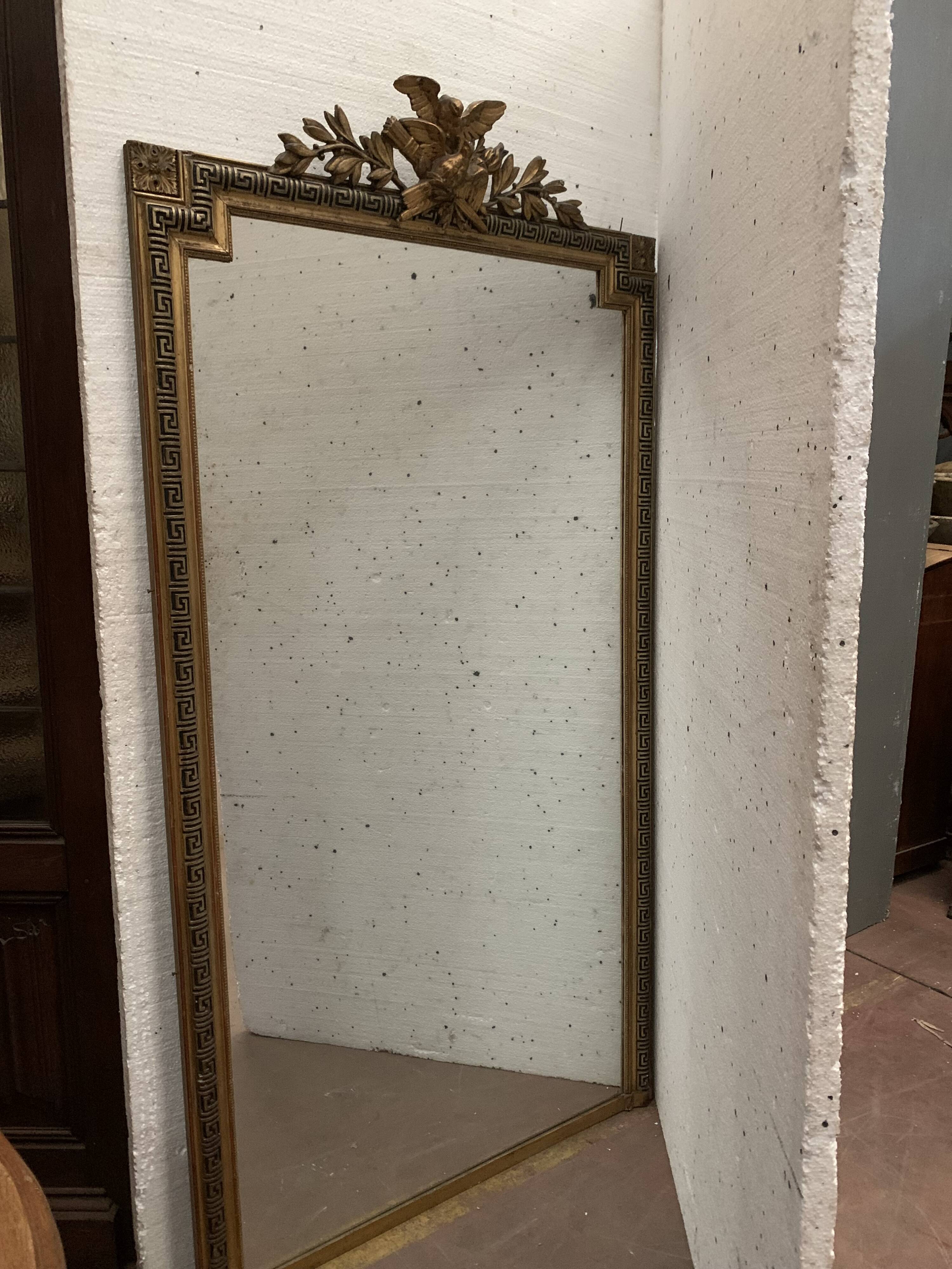 Mirror in wood and gilded stucco xix century