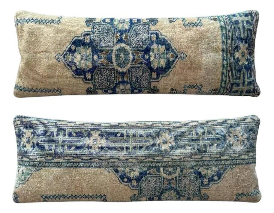 Set of 2 vintage Turkish cushion covers 38x104 cm
