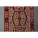 1970s Vintage Turkish Oushak Handmade Wool Cotton Red Runner Rug 70x354