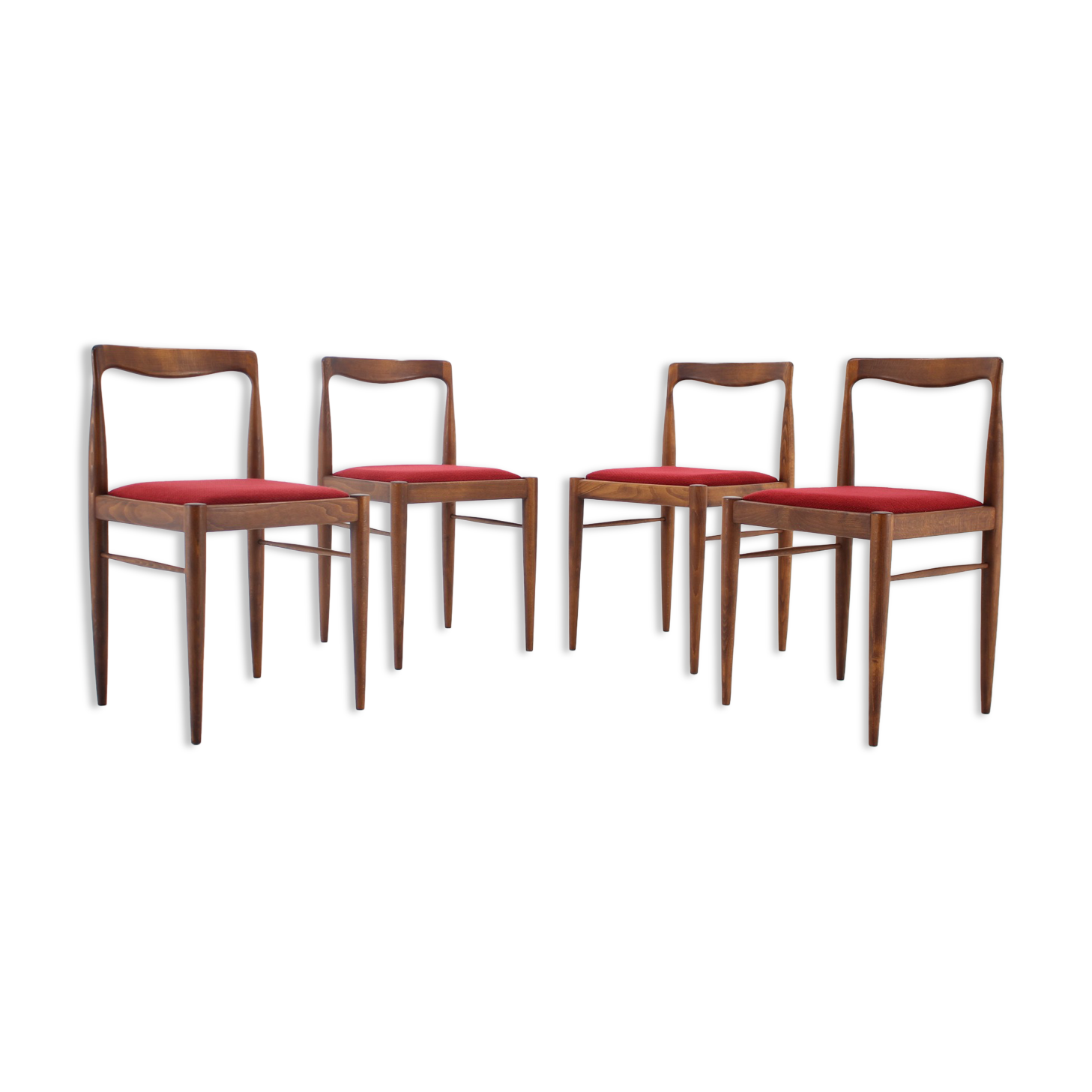 1970s Set of 4 Minimalist Dining Chairs by Drevotvar, Czechoslovakia