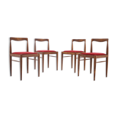 Ensemble de 4 chaises de salle à manger minimalistes des années 1970 par Drevotvar, Tchécoslovaquie