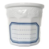 Lourioux porcelain jam jar signed Philippe Desportes