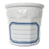 Lourioux porcelain jam jar signed Philippe Desportes