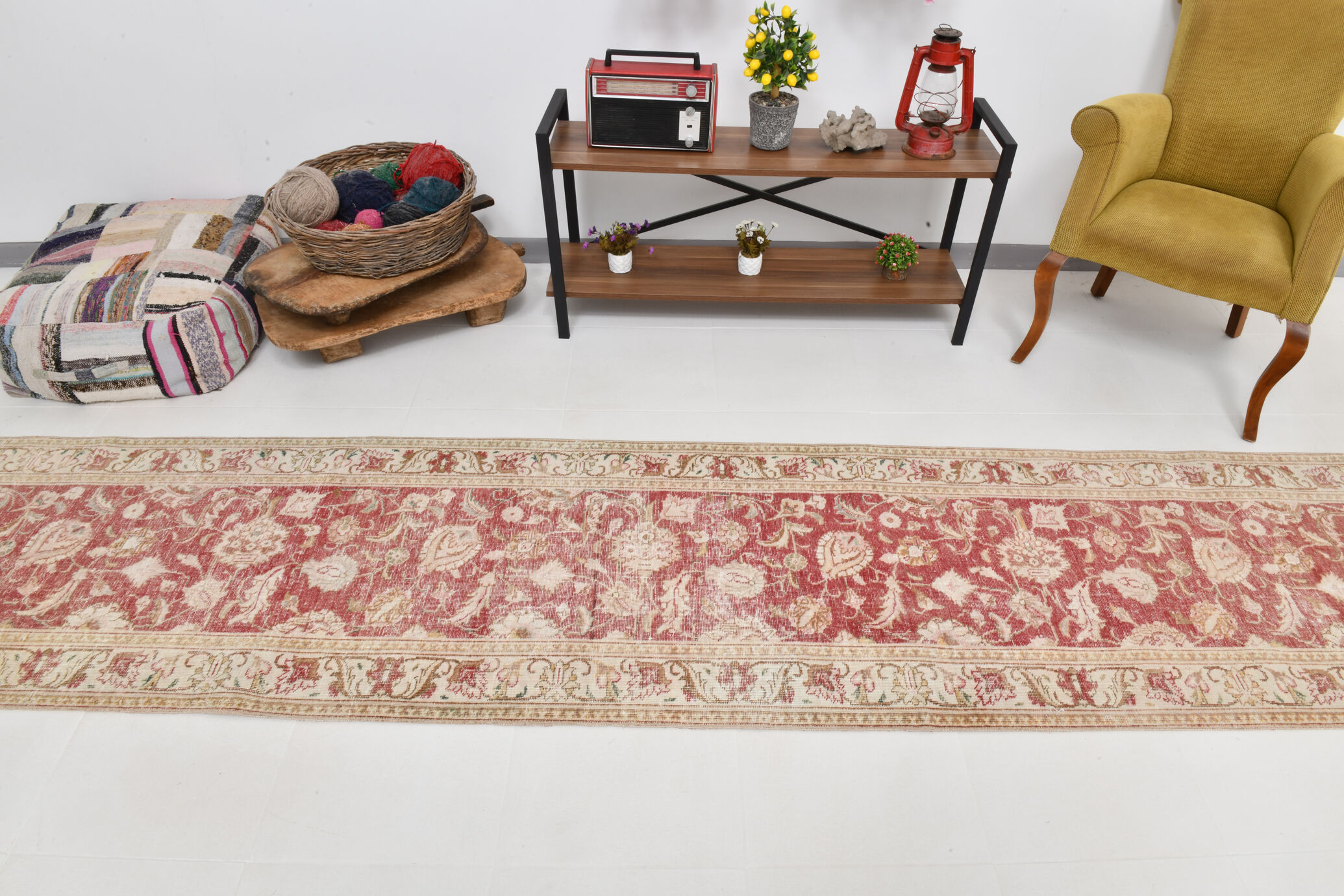 Tapis ancien 60s persan runner, 82x376cm