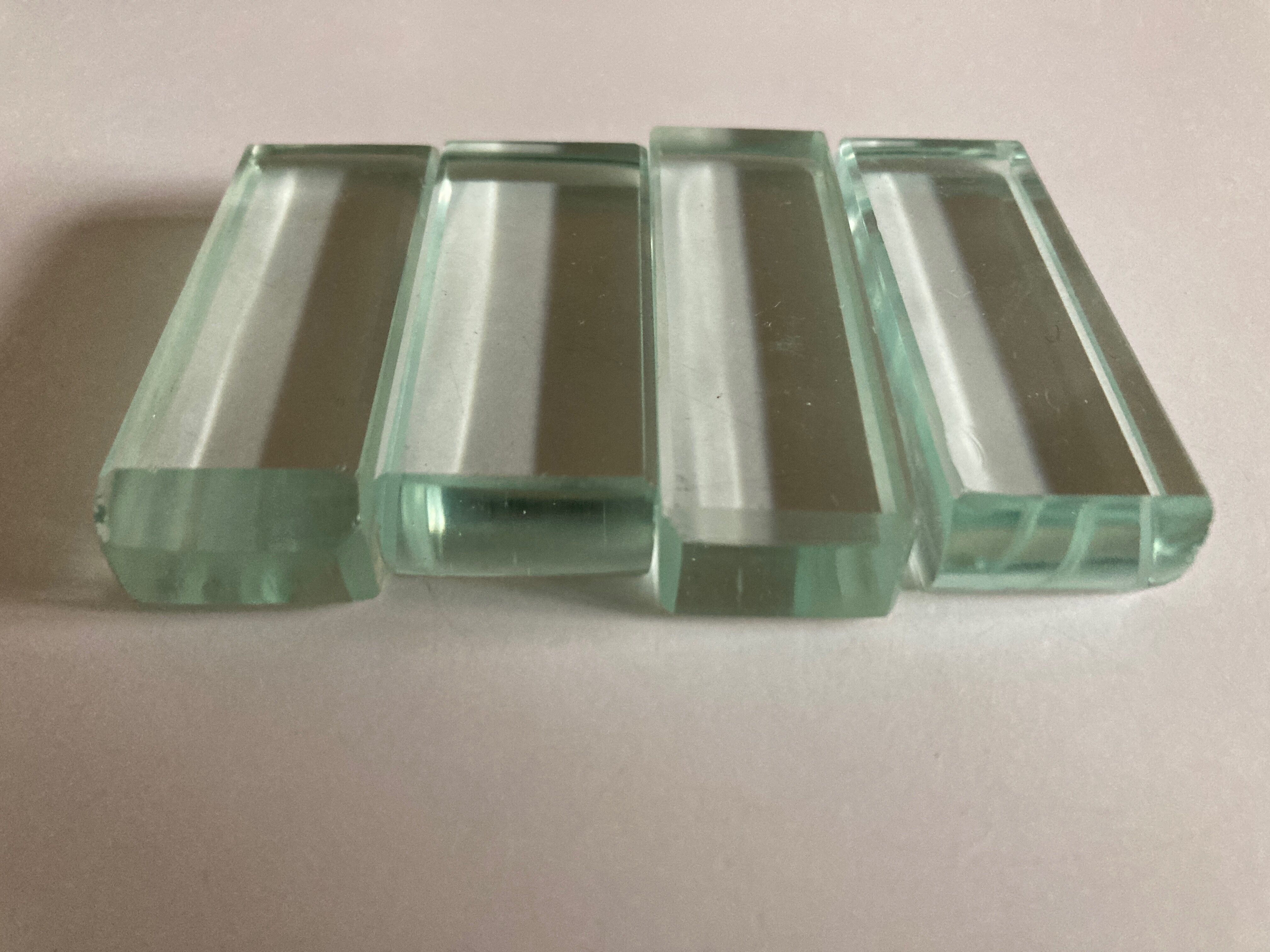 Set of 4 modernist crystal knife holders