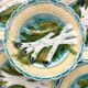 6 asparagus plates in faience barbotine from Salins
