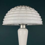 Lampe de table champignon en verre de Murano blanc, Italie, années 1970