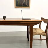 Scandinavian teak dining table, extendable