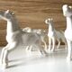 5 White Porcelain Glazed Horses of Happiness Figurines Statuettes
