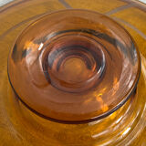 Large Art Deco amber glass bowl