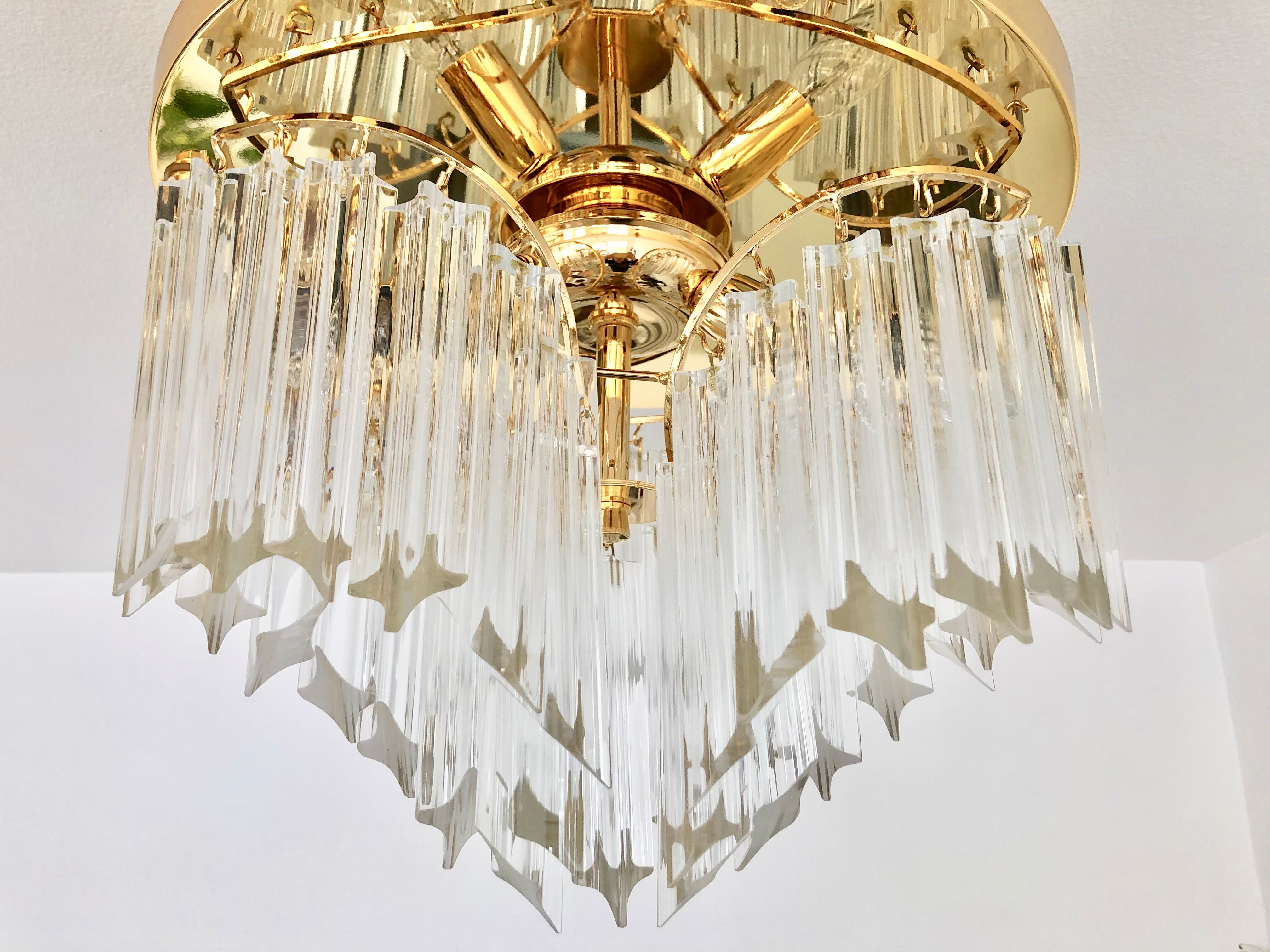 Novaresi Murano glass ceiling lamp, 1970