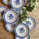 Set of 12 vintage blue flower dessert plates