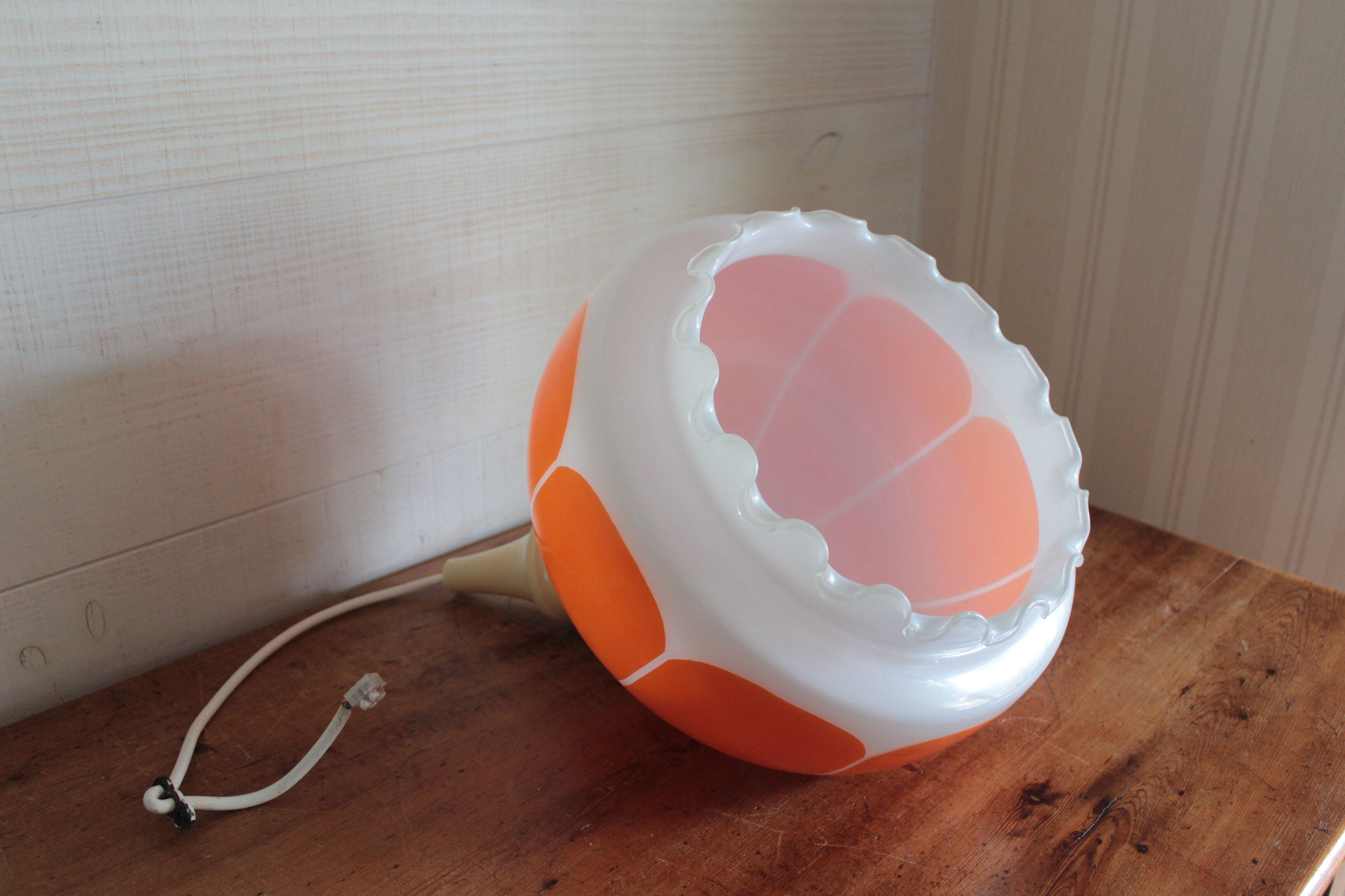 Vintage ceiling chandelier 70s orange