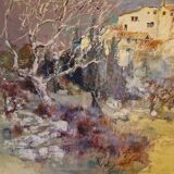 Tableau peinture oliviers