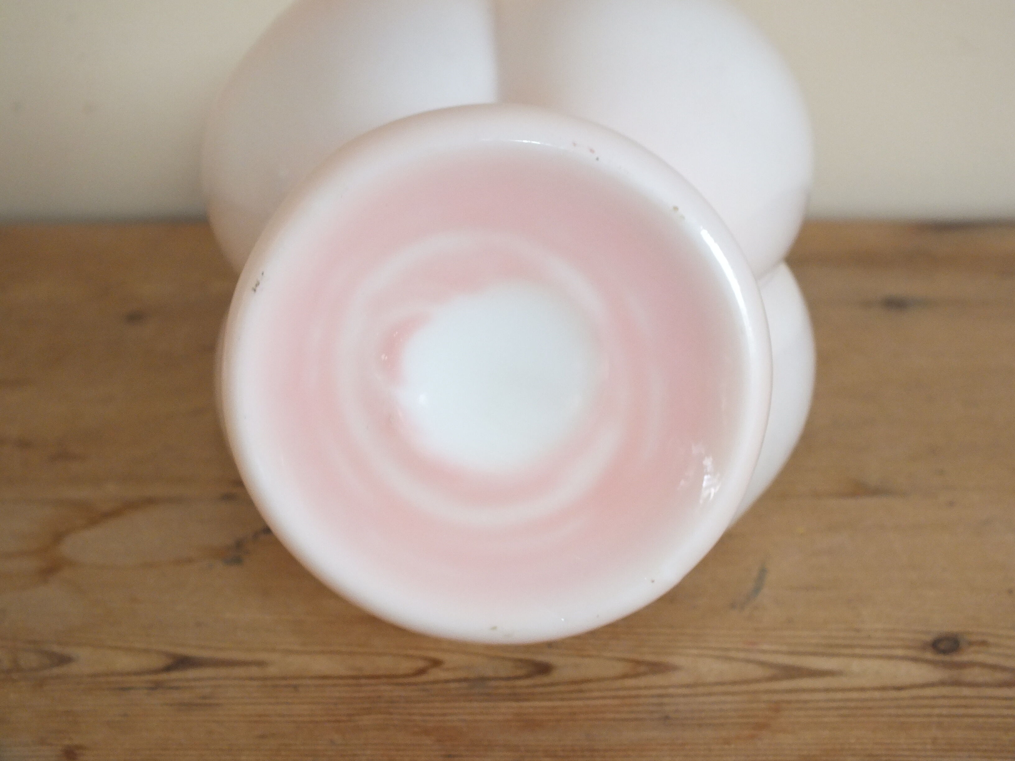 Pink and white opaline ewer