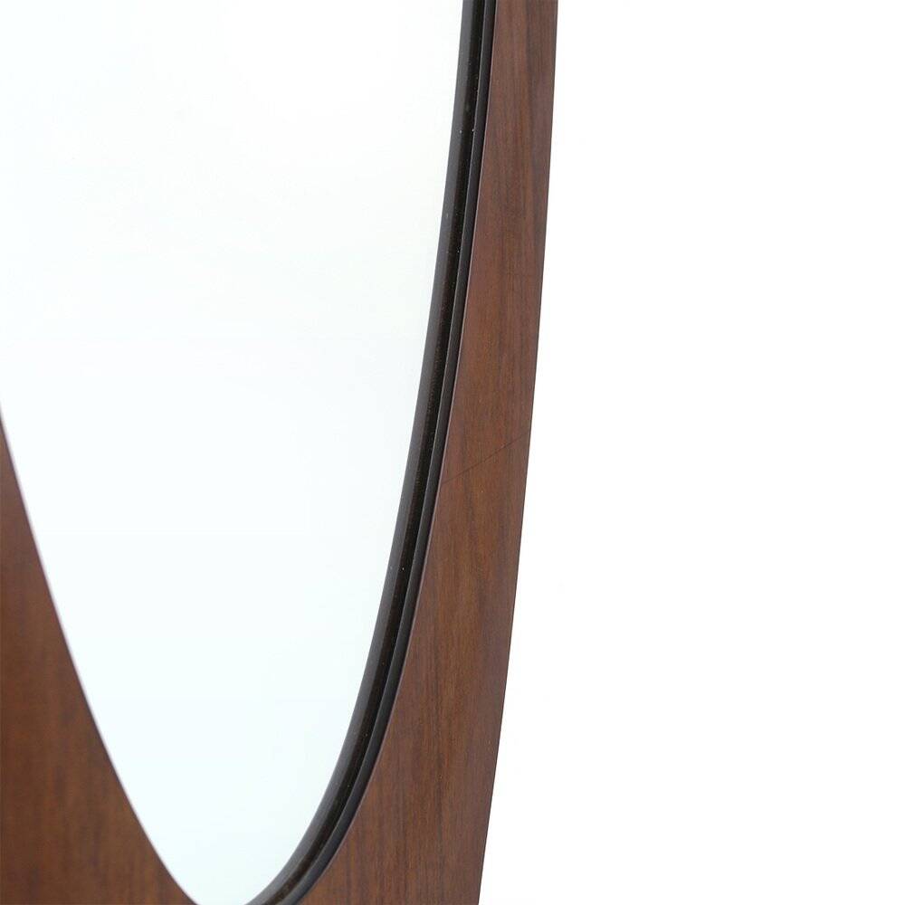 Mirror with curved wooden frame, 1960s