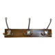 Old coat rack wood metal three hooks