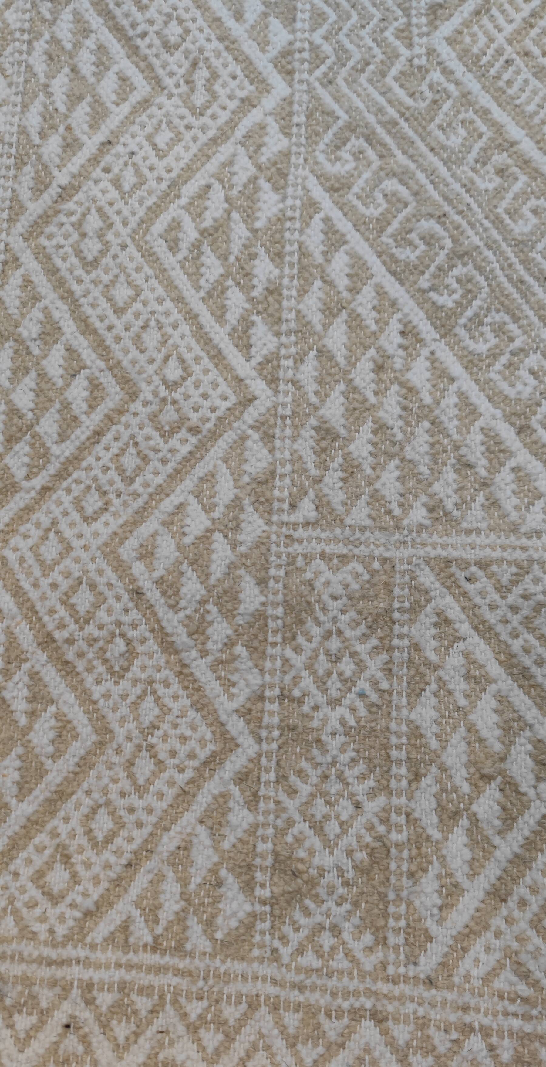 Hand-woven margoum rug in natural wool