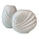 Pair of vintage iridescent white ceramic vases