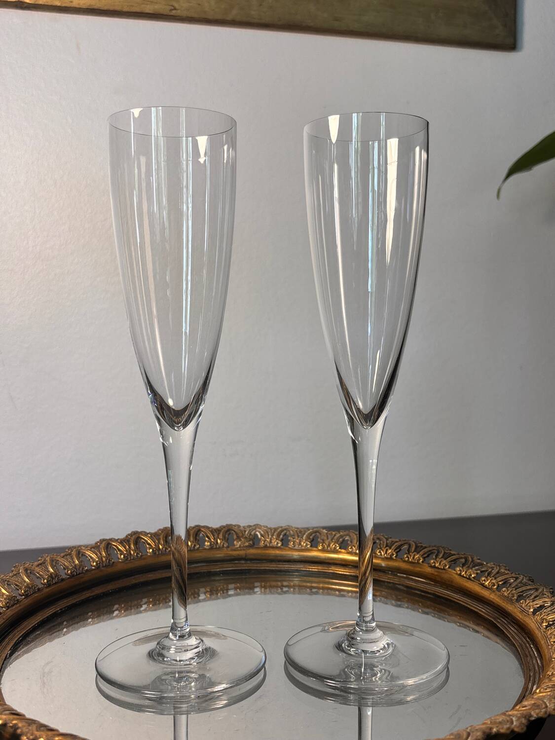 2 Baccarat champagne flutes