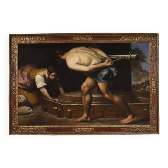 Grande peinture italienne du XVIIème siècle, Samson tourne la meule