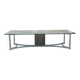 1970s glass and chrome table, 300 cm, for 12 people.