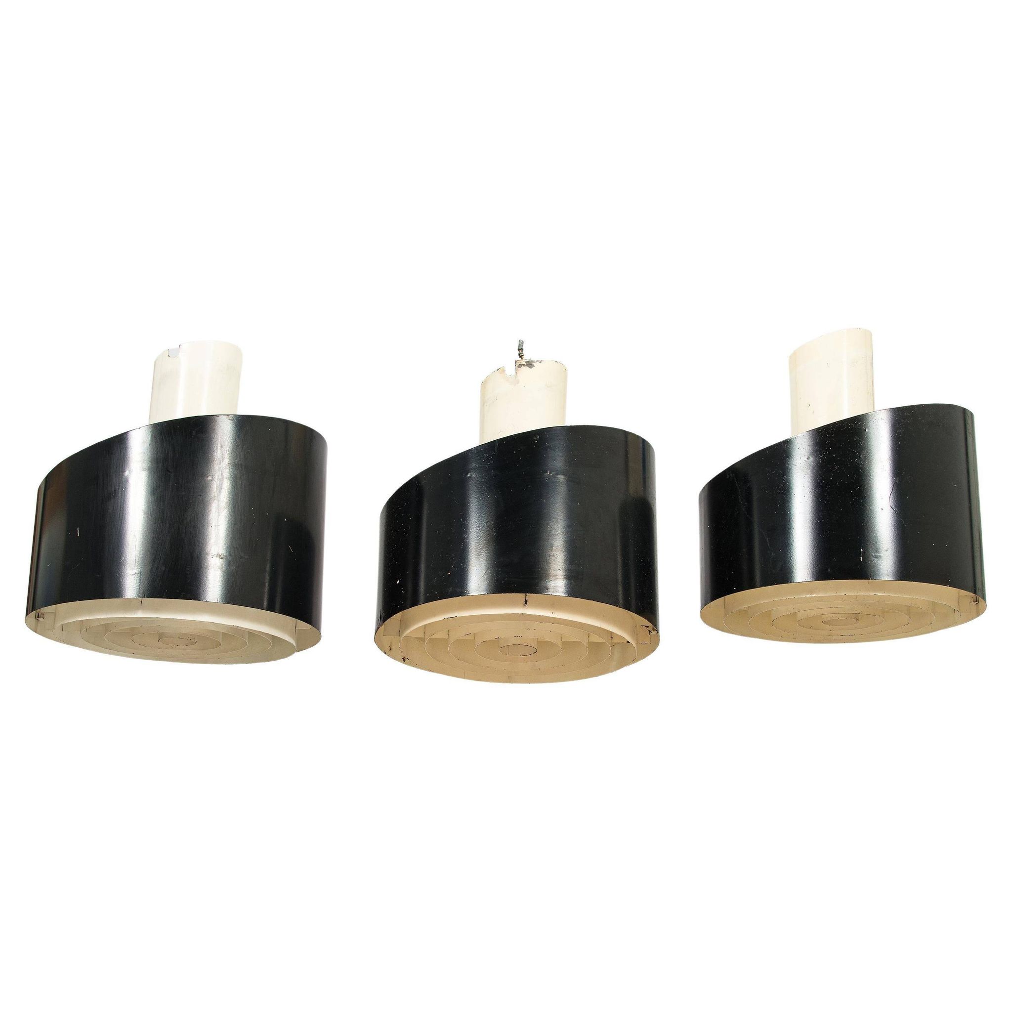 Oversized metal ceiling light by Laaksonen & Poika, Finland, 1960