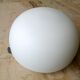 Round globe ceiling luminaire, in opaline glass, white