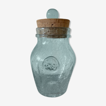Biot glass jar with cork lid
