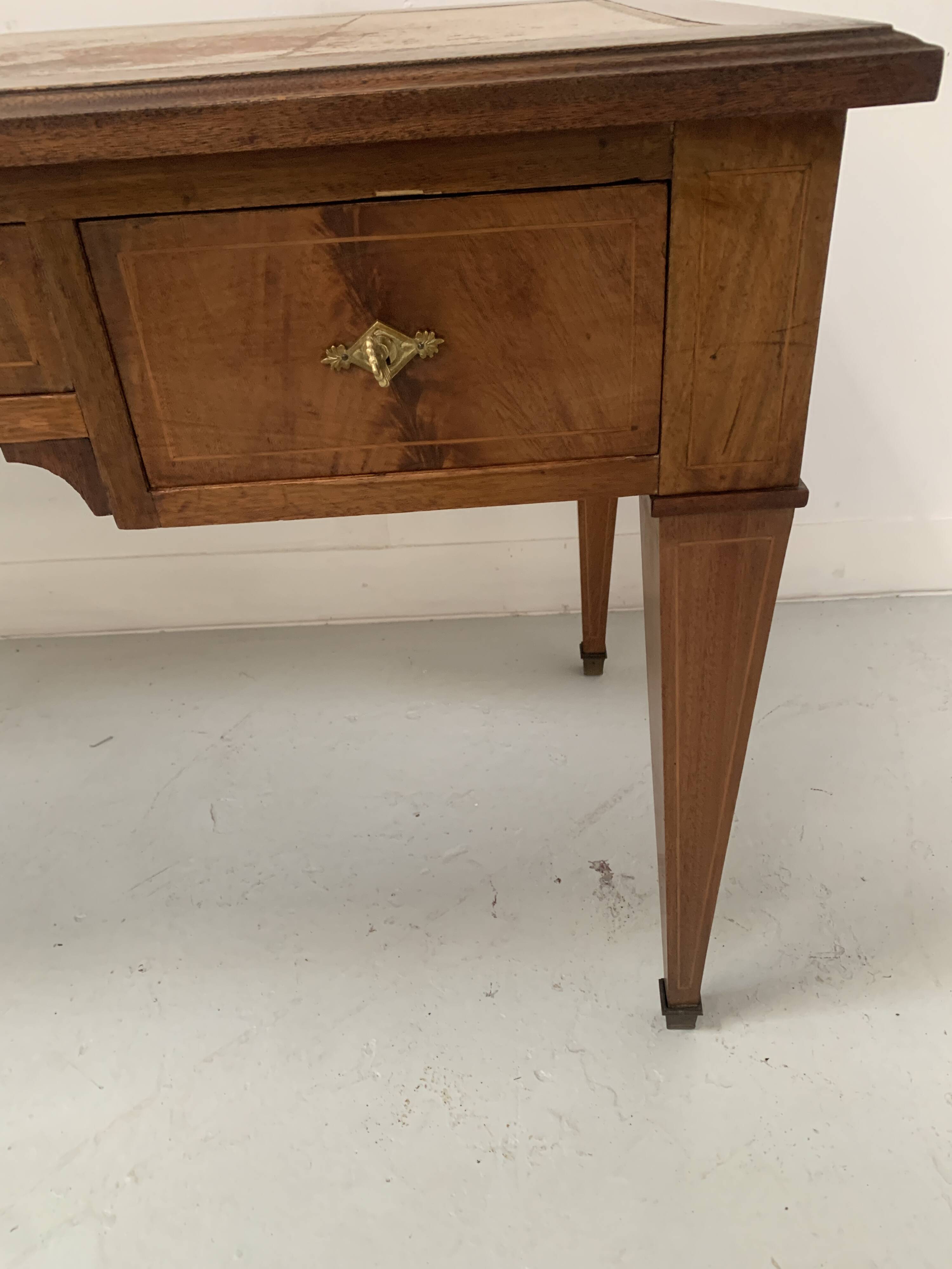 Directoire style desk in mahogany and veneer, 20th century