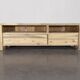 Contemporary solid wood TV cabinet, 2 drawers, 2 storage spaces.
