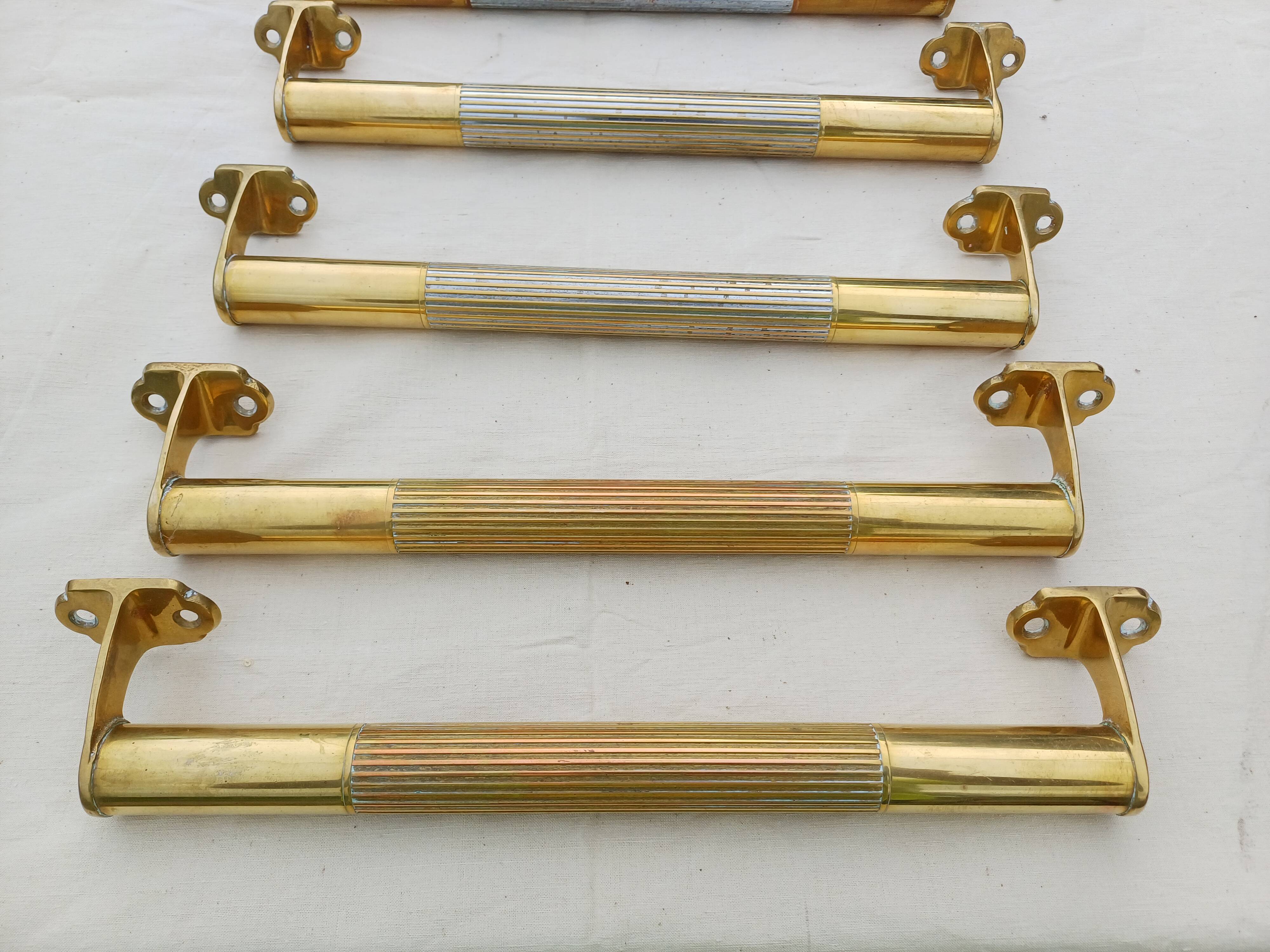 Set of 17 Art Deco Brass Door Bars