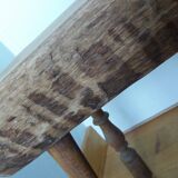 Upcycled brutalist stool, side table, bedside table in solid oak