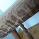 Upcycled brutalist stool, side table, bedside table in solid oak