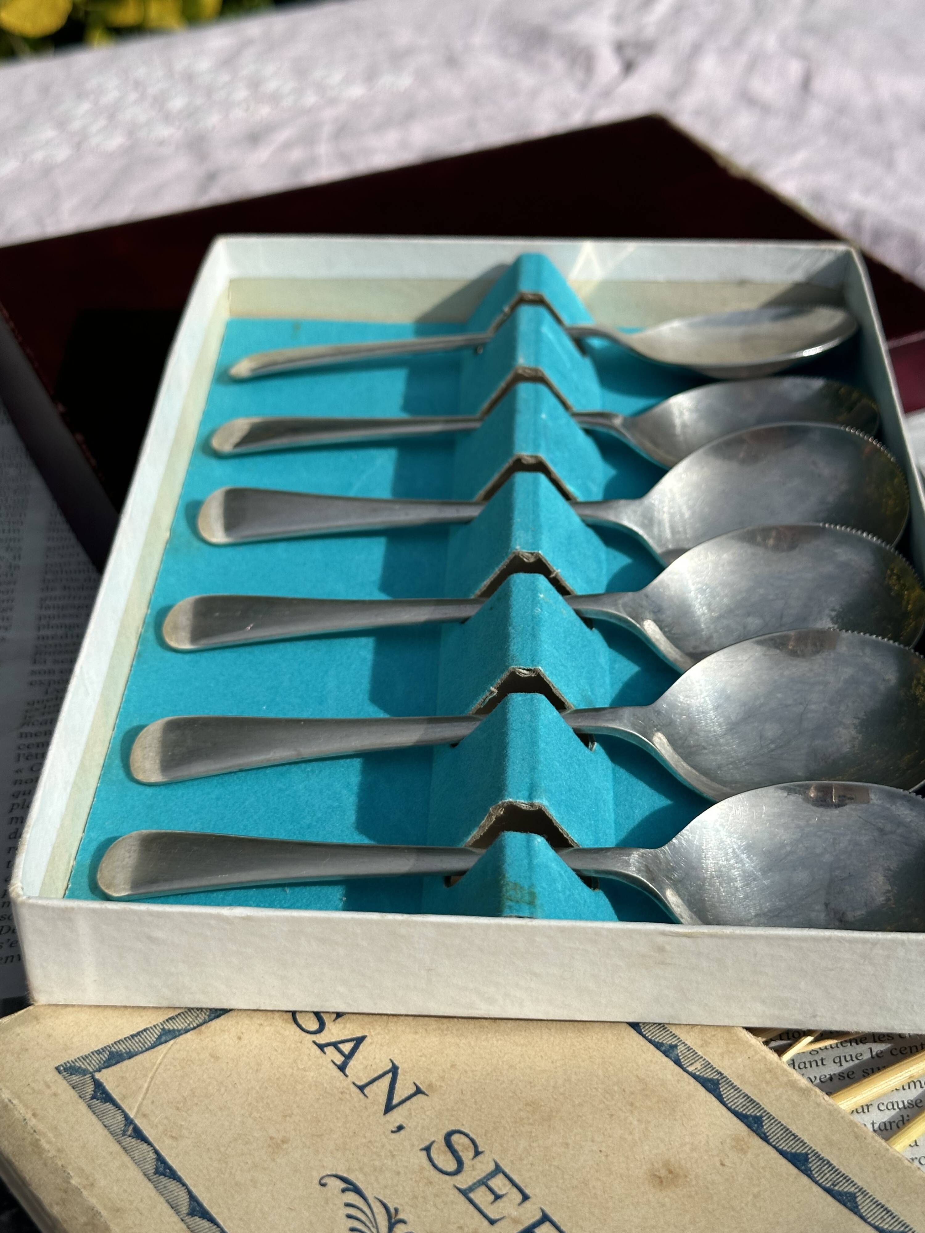 Set of 6 Vintage Fruit or Ice Cream Spoons Model Uniplat