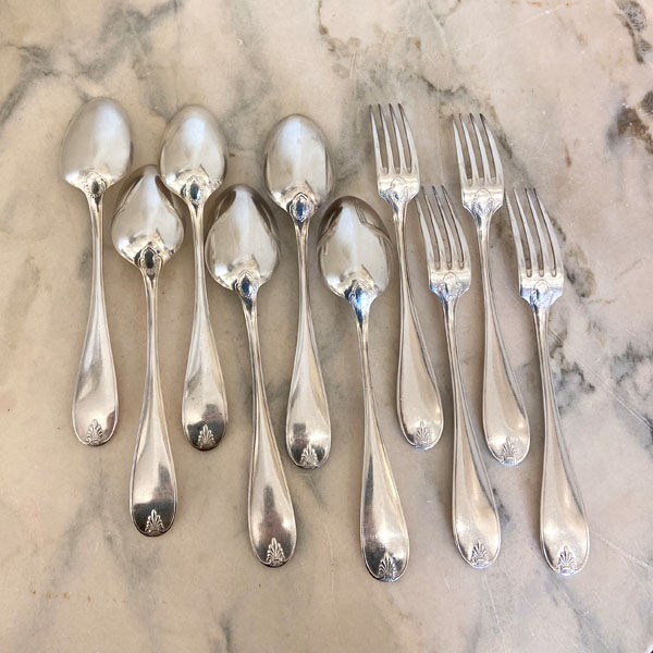 Cuillères et fourchettes métal argenté