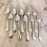 Large spoons and forks, silver metal
