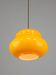 Mid-Century Italian Yellow Glass and Brass Pendant Lamp