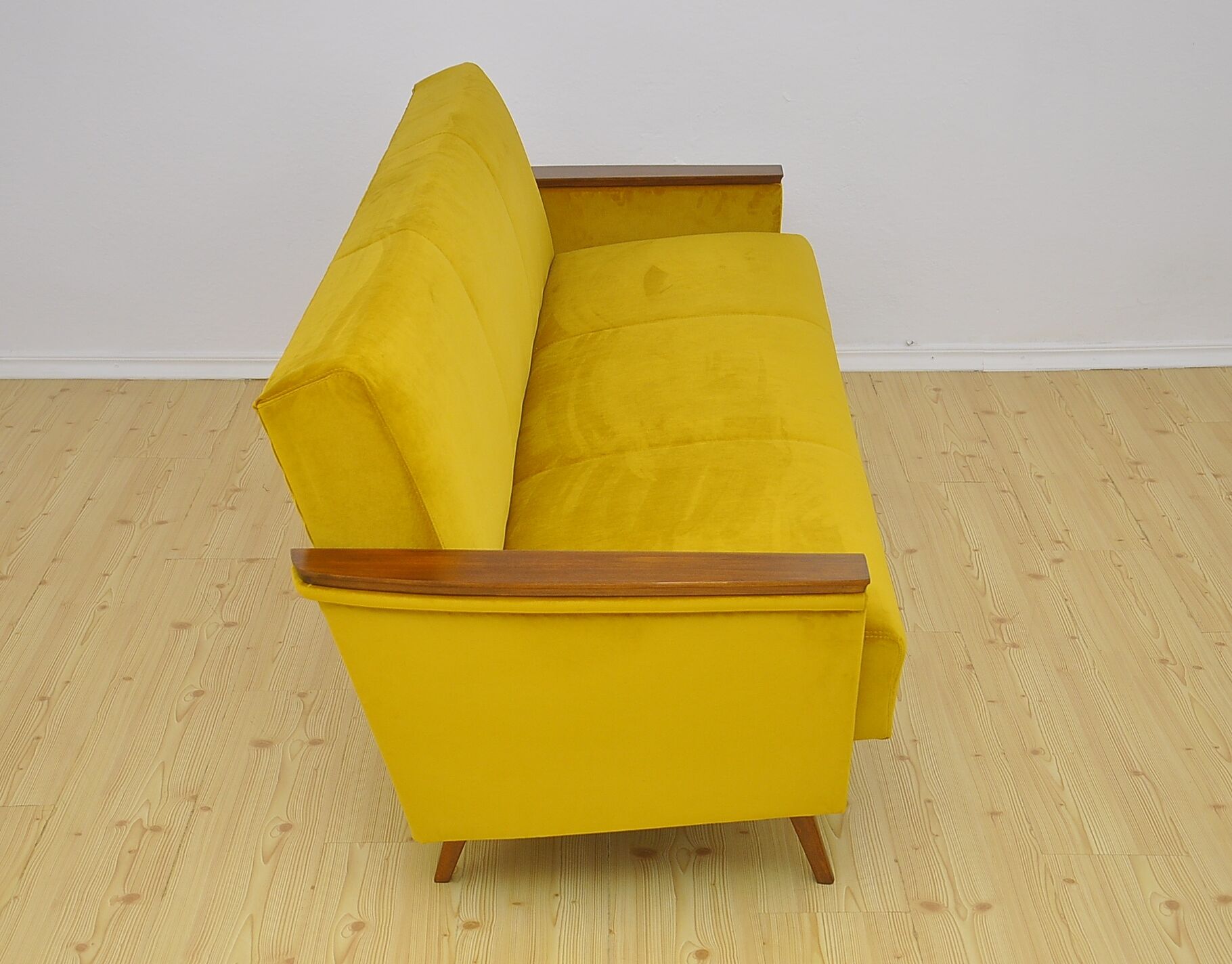 Velvet Daybed Sofa with fold-out function, 1960s