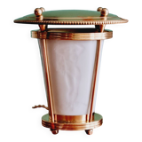 Lampe en laiton et porcelaine années 50