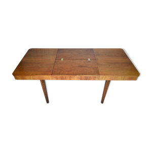 Table à manger extensible art déco conçue par Jindrich Halabala, années 1948