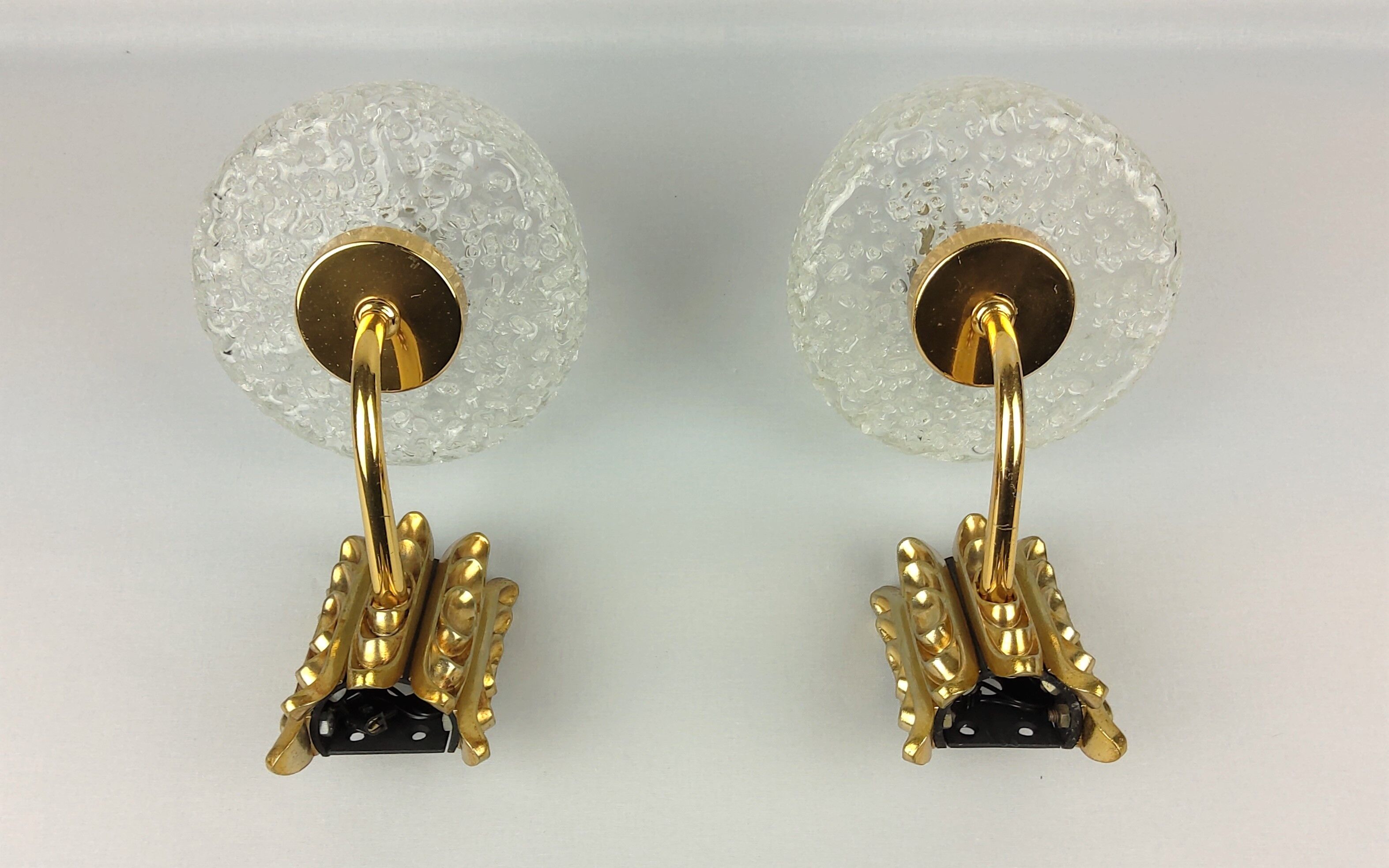 Vintage Murano and 1960 gold metal wall light