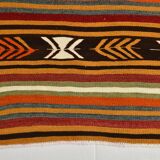 5x9 Striped Anatolian Kilim Rug, Turkish Kilim Rug, 148x264Cm